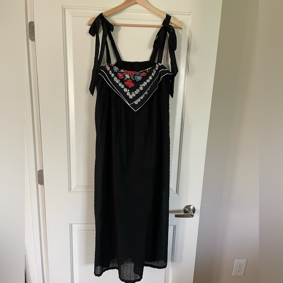 Upcycled by Reissued- Black Swiss Dot Dress - Picture 2 of 6